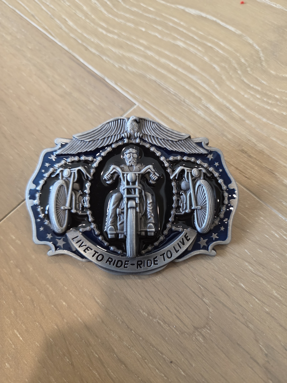 Live to Ride Ride to Live Motorcycle Eagle Biker Belt Buckle